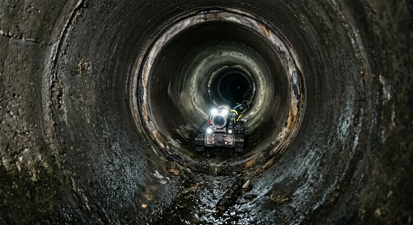 Robotic sewer camera inspecting pipe interior for Sewer Line Repair in Ruidoso